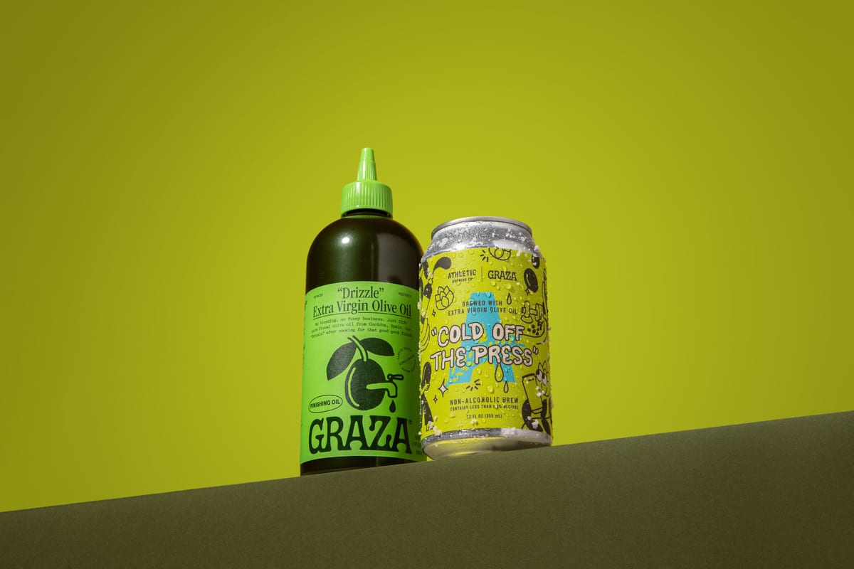 Athletic Brewing brews a non-alc pils with Graza olive oil