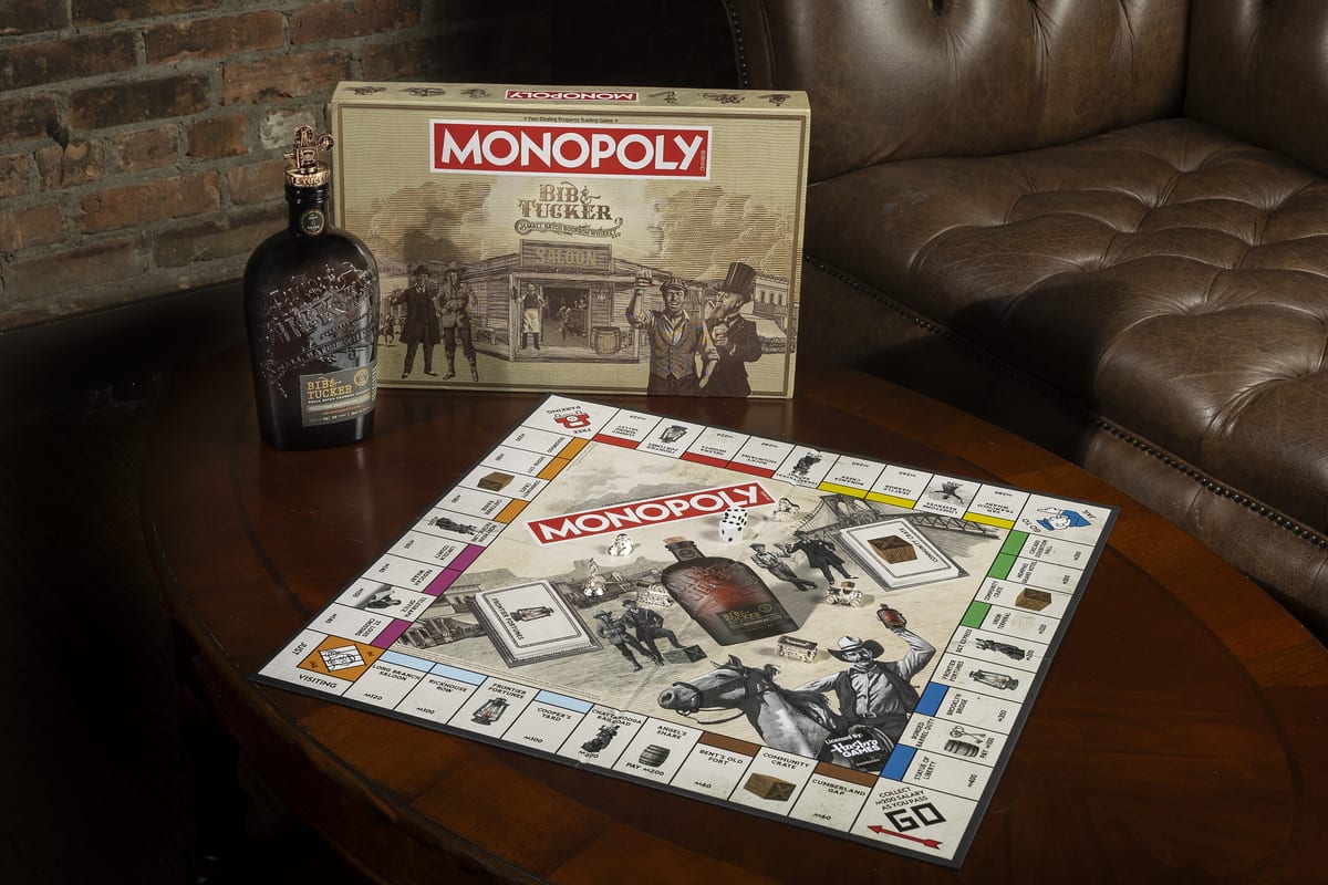 Bib & Tucker and Hasbro make a Monopoly set, sold on ReserveBar