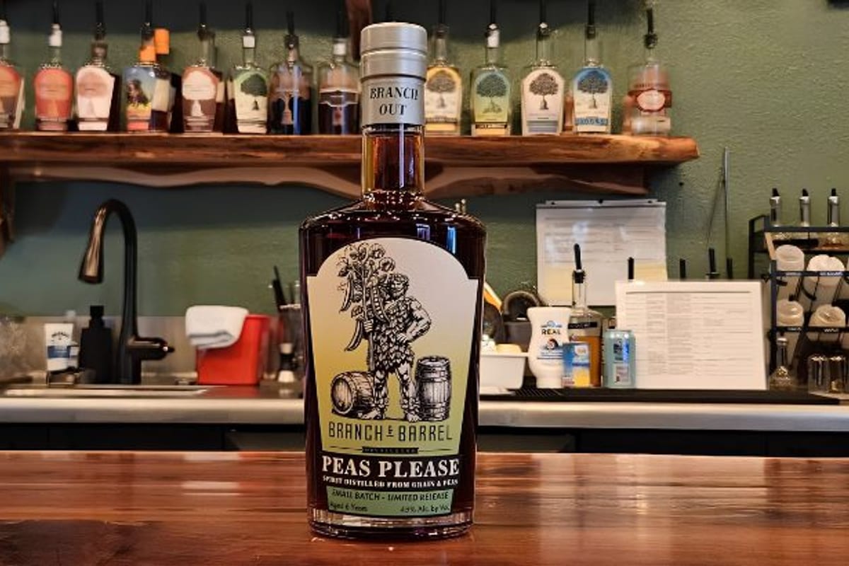 Branch & Barrel ages a whiskey-style spirit on a 22% field pea mash bill